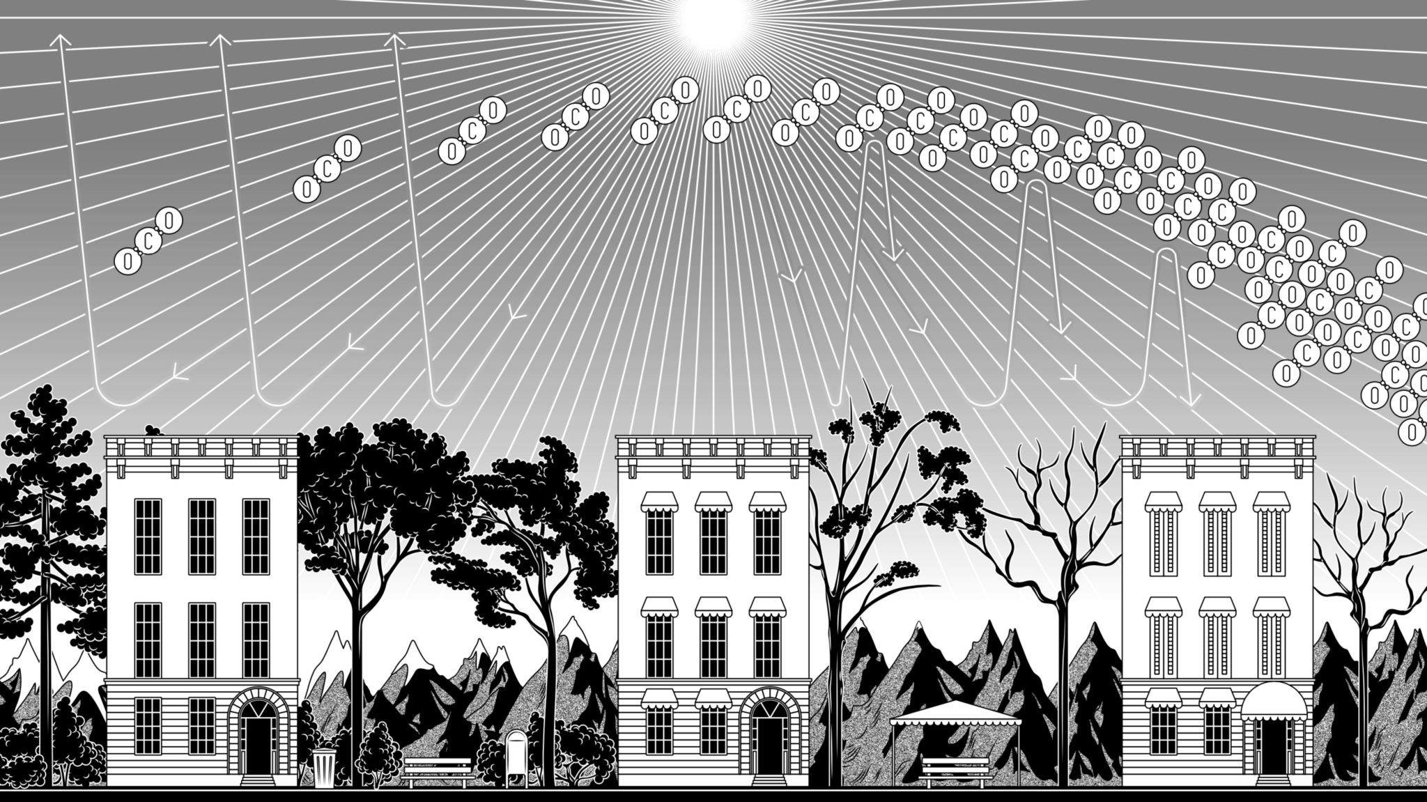 Illustration demonstrating the greenhouse effect